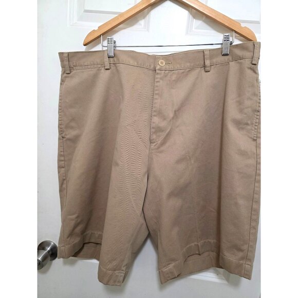 Nautica Plus Size Men's Khaki Flat Front Casual Shorts Size 42 Cotton Blend - Picture 2 of 9